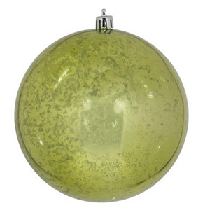 M166473D Vickerman - 4.75 in Lime Shiny Mercury Ball Christmas Ornament - 4 Pack