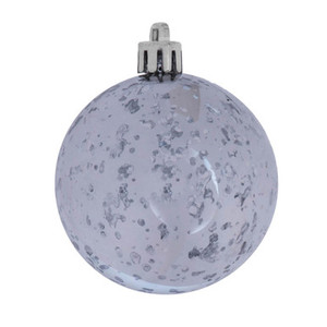 M166487D Vickerman - 4.75 in Pewter Shiny Mercury Ball Christmas Ornament - 4 Pack