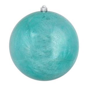 M166542D Vickerman - 6 in Teal Shiny Mercury Ball Christmas Ornament - 4 Pack
