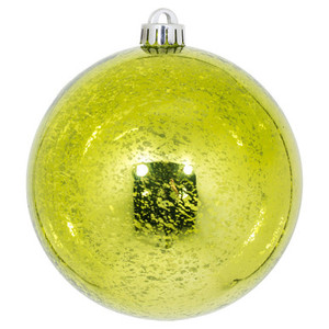 M166573D Vickerman - 6 in Lime Shiny Mercury Ball Christmas Ornament - 4 Pack