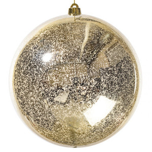 M166738D Vickerman - 10 in Champagne Shiny Mercury Ball Christmas Ornament