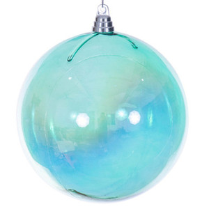MC250442W Vickerman - 8 in Teal Ball Christmas Ornament