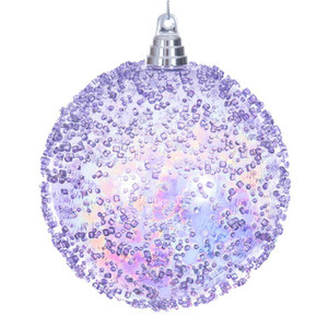 MC250886W Vickerman - 6 in Lavender Bead Christmas Ornament - 2 Pack