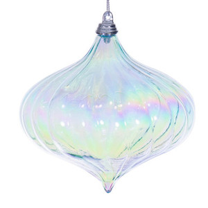 MC251332W Vickerman - 4.75 in Baby Blue Onion Christmas Ornament - 2 Pack