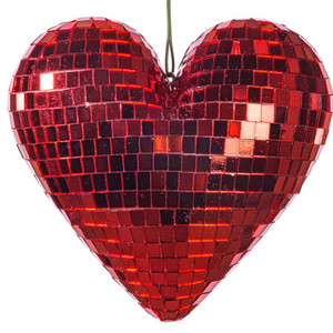 MC253203W Vickerman - 4.75 in Red Shiny Heart Christmas Ornament - 2 Pack