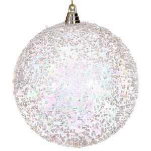 MC255238W Vickerman - 12 in Champagne Bead Christmas Ornament