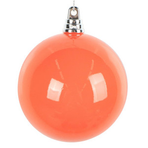 MT250328W Vickerman - 3 in Orange Enamel Ball Christmas Ornament - 12 Pack