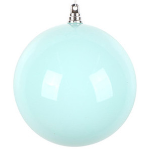 MT250427W Vickerman - 4 in Aqua Enamel Ball Christmas Ornament - 6 Pack