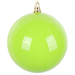 MT250573W Vickerman - 4.75 in Lime Enamel Ball Christmas Ornament - 4 Pack