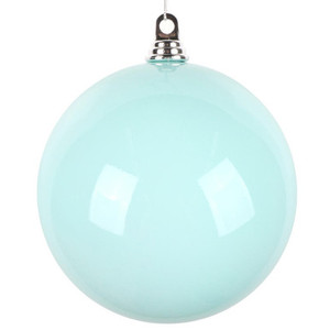 MT250827W Vickerman - 8 in Aqua Enamel Ball Christmas Ornament - 2 Pack