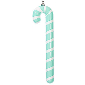 MT252027W Vickerman - 24 in Aqua Enamel Candy Cane Christmas Ornament