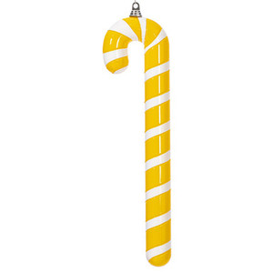 MT252078W Vickerman - 24 in Yellow Enamel Candy Cane Christmas Ornament