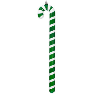 MT252204W Vickerman - 36 in Green Enamel Candy Cane Christmas Ornament