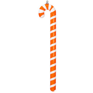 MT252228W Vickerman - 36 in Orange Enamel Candy Cane Christmas Ornament