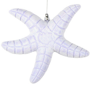 MT255886W Vickerman - 10 in Purple Glitter Starfish Christmas Ornament