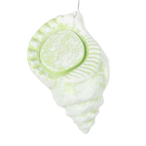 MT256054W Vickerman - 10 in Celadon Glitter Conch Shell Christmas Ornament