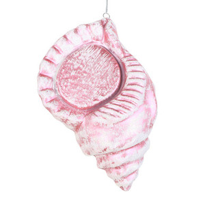 MT256079W Vickerman - 10 in Pink Glitter Conch Shell Christmas Ornament