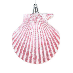 MT256679W Vickerman - 4 in Pink Glitter Seashell Christmas Ornament - 3 Pack