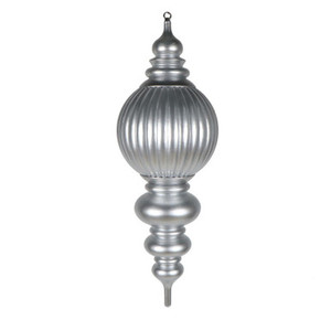 MT257207UV Vickerman - 35 in Silver Candy Finial UV Outdoor Christmas Ornament