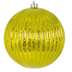 N162473D Vickerman - 6 in Lime Mercury Ball Christmas Ornament - 4 Pack