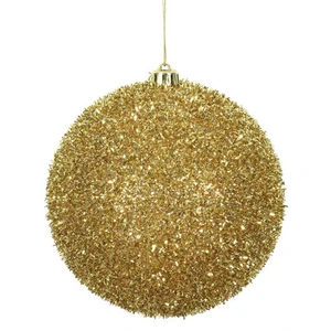 N178208D Vickerman - 6 in Gold Ball Christmas Ornament - 2 Pack