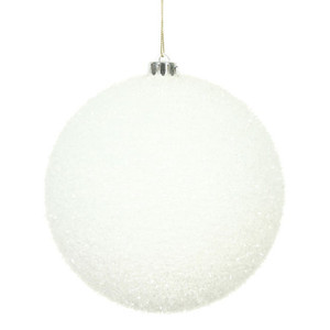 N178211D Vickerman - 6 in White Ball Christmas Ornament - 2 Pack