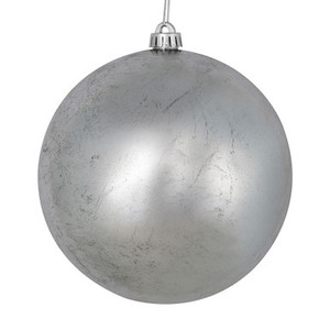 N186307D Vickerman - 6 in Silver Ball Christmas Ornament - 4 Pack