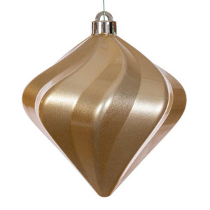 N189808DCV Vickerman - 6 in Gold Diamond Christmas Ornament - 3 Pack