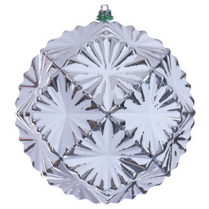 N232107D Vickerman - 6 in Silver Ball Christmas Ornament - 4 Pack