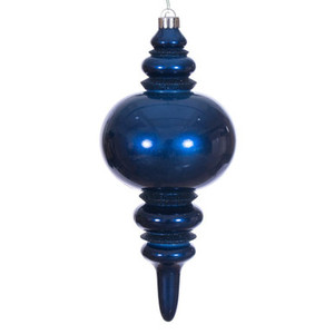 N241331DCV Vickerman - 13 in Midnight Blue Candy Glitter Finial Christmas Ornament