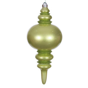 N241354DCV Vickerman - 13 in Celadon Candy Glitter Finial UV Outdoor Christmas Ornament