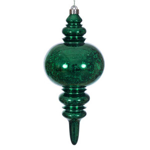 N241574D Vickerman - 13 in Midnight Green Mercury Finial Christmas Ornament