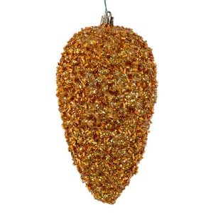 N247208D Vickerman - 7 in Gold Glitter Pinecone Christmas Ornament - 4 Pack