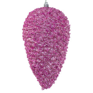 N247379D Vickerman - 10 in Pink Glitter Pinecone Christmas Ornament - 2 Pack