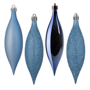 N500129 Vickerman - 5.5 in Periwinkle Assorted Drop Christmas Ornament - 8 Pack