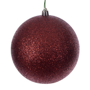 N590863DG Vickerman - 3 in Crimson Glitter Ball Christmas Ornament - 12 Pack