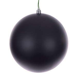 N591217DMVL Vickerman - 4.75 in Black Matte Seamless Ball UV Outdoor Christmas Ornament - 4 Pack