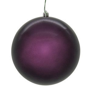 N591226DPVL Vickerman - 4.75 in Plum Pearl Seamless Ball UV Outdoor Christmas Ornament - 4 Pack