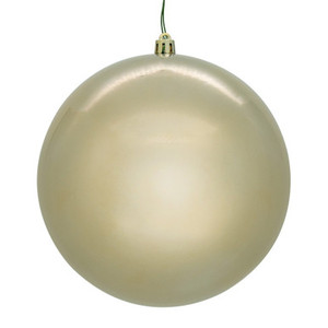 N591243DPVL Vickerman - 4.75 in Oat Pearl Seamless Ball UV Outdoor Christmas Ornament - 4 Pack