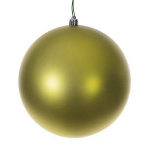 N591273DMVL Vickerman - 4.75 in Lime Matte Seamless Ball UV Outdoor Christmas Ornament - 4 Pack