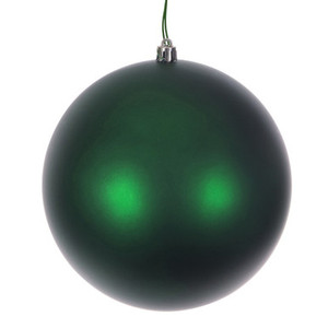 N591504DMVL Vickerman - 6 in Green Matte Seamless Ball UV Outdoor Christmas Ornament - 4 Pack