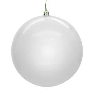 N591211DPVL Vickerman - 4.75 in White Pearl Seamless Ball UV Outdoor Christmas Ornament - 4 Pack