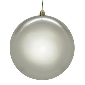 N591543DSVL Vickerman - 6 in Oat Shiny Seamless Ball UV Outdoor Christmas Ornament - 4 Pack