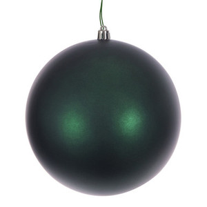 N591574DMVL Vickerman - 6 in Midnight Green Matte Seamless Ball UV Outdoor Christmas Ornament - 4 Pack