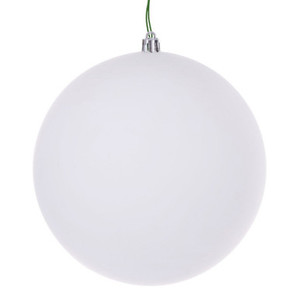 N592011DMVL Vickerman - 8 in White Matte Seamless Ball UV Outdoor Christmas Ornament
