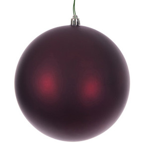 N592019DMVL Vickerman - 8 in Wine Matte Seamless Ball UV Outdoor Christmas Ornament
