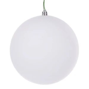 N592511DMVL Vickerman - 10 in White Matte Seamless Ball UV Outdoor Christmas Ornament