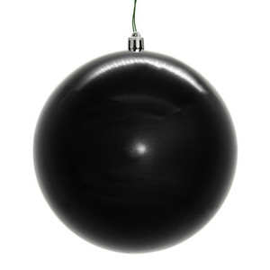 N592517DSVL Vickerman - 10 in Black Shiny Seamless Ball UV Outdoor Christmas Ornament