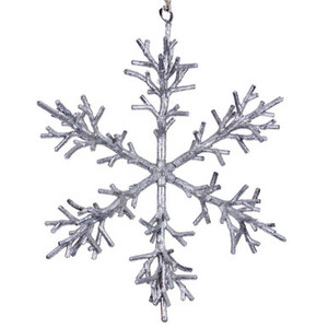 RV230507 Vickerman - 9 in Silver Snowflake Christmas Ornament - 3 Pack
