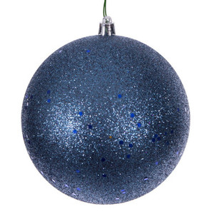 N591252DQ Vickerman - 4.75 in Denim Sequin Ball Christmas Ornament - 4 Pack